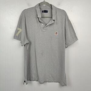 Vintage Polo Ralph Lauren‎ Shirt Mens XL Logo Crest Gray Pique Knit Preppy